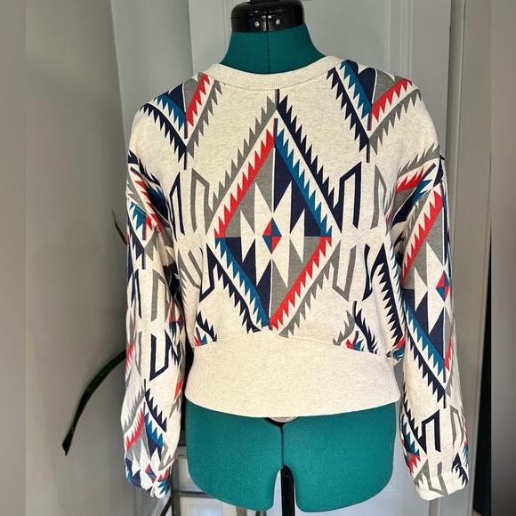 Ariat Tops - Ariat Geometric Pattern Sweatshirt - Red, Blue, Cream